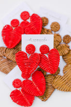 Red Rattan Hearts