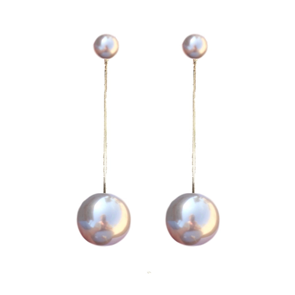 Gray Swinging Pearl Drops