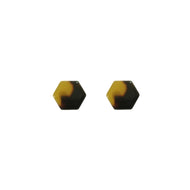Brown Tortoise Hexagon Studs